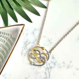 2/$30🌵 Entwined Snakes Gold Silver Necklace Harmony Love Southwestern Gift NEW